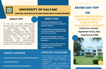 SEVEN DAY FDP ON SMART RESEARCH: INTEGRATING AI TOOLS INTO ACADEMIC WORKS