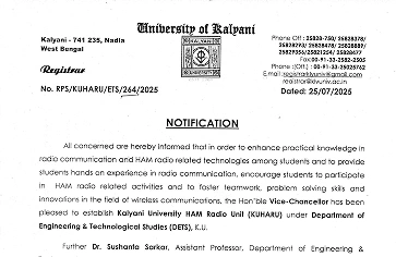Notification on KUHAM Radio Unit Formation under DETS, K.U