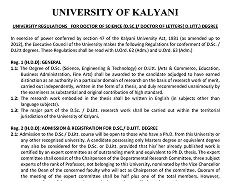 University Regulation for D.Sc./D.LITT Degree.