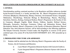 University Regulation for Masters Degree. 
