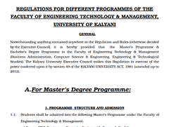 University Regulation for Master’s & Bachelor’s Degree Programme in the Faculty of Engineering Technology & Management.